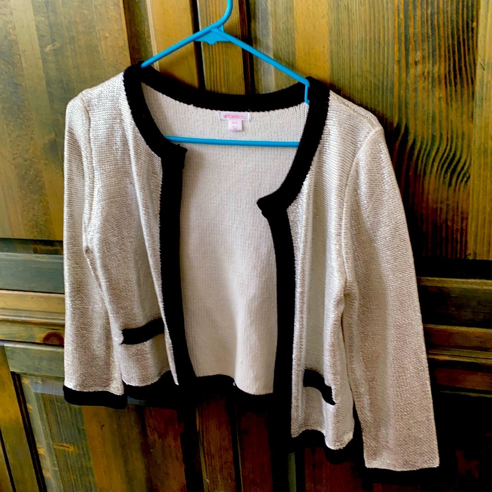 Dressy silver and black blazer